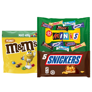 M&M's, Snickers, Twix of Mars