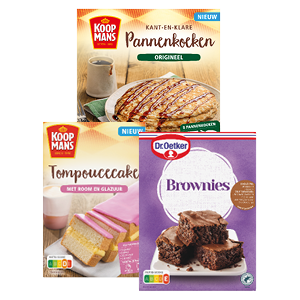 Dr. Oetker en Koopmans bakmixen of vriesverse poffertjes en pannenkoeken