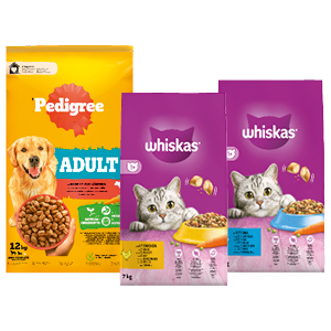 Alle grootverpakkingen van Whiksas, Pedigree of Perfect Fit