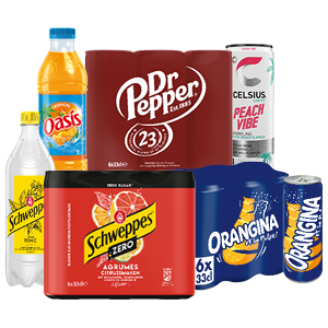 Celsius, Schweppes, Orangina, Oasis of Dr. Pepper