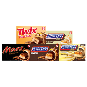 Alle Mars, Snickers of Twix ice bars