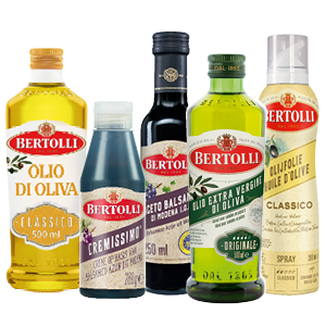 Alle olijfolie of azijn van Bertolli, Carapelli of Carbonell
