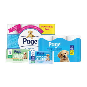 Page compleet schoon of vochtig toiletpapier