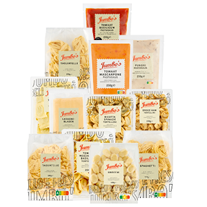 Alle Jumbo's verse pasta's of pastasauzen