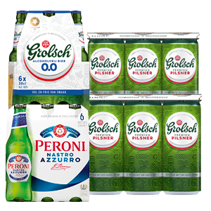 Pils van Grolsch of Peroni