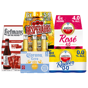 Desperados, Corona, Amstel Radler, Amstel Rosé of Liefmans