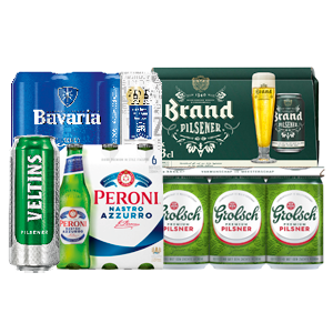 Pils van Grolsch, Bavaria, Brand, Veltins of Peroni