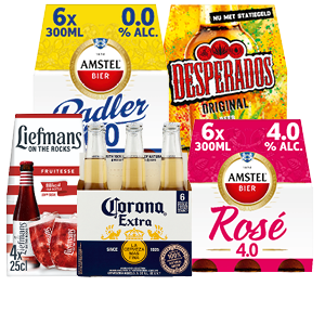 Corona, Desperados, Amstel Radler, Amstel Rosé of Liefmans