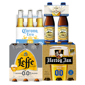Alcoholvrije bieren van Hertog Jan, Leffe, Corona of Tripel Karmeliet