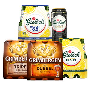 Grimbergen, speciaalbieren van Grolsch of Grolsch Radler