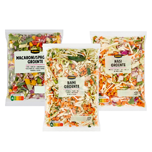 Nasi-, bami- of macaroni/spaghetti groente