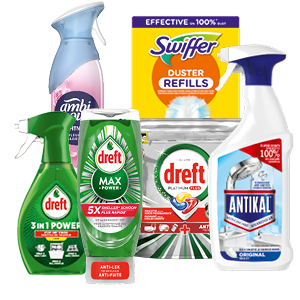 Alle Dreft, Ambi Pur, Antikal of Swiffer