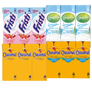 Chocomel, Fristi, Optimel of Campina Langlekker