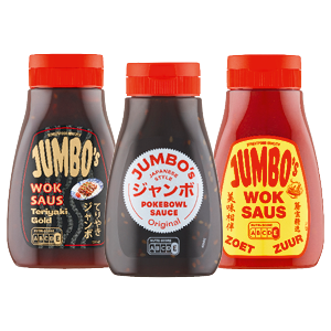 Alle Jumbo's pokebowl- of woksaus