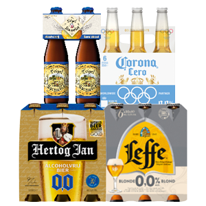 Alcoholvrije bieren van Leffe, Corona, Hertog Jan of Tripel Karmeliet