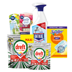 Alle Dreft vaatwastabletten, Antikal, Swiffer of Ambi Pur