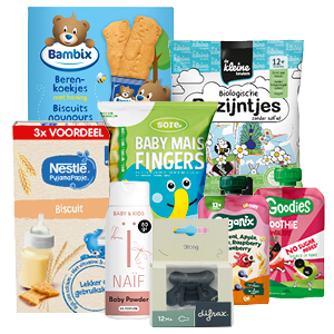 Alle Difrax, De Kleine Keuken, Nestlé Baby of Kids, Organix of Goodies knijpfruit, Bambix, Naïf, Soré of Little Steps