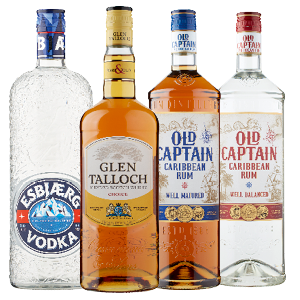 Glen talloch Whisky, Esbjaerg Vodka of Old Captain Rum