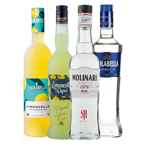 Isolabella Sambuca of Limoncello, Limoncello di Capri of Molinari Sambuca