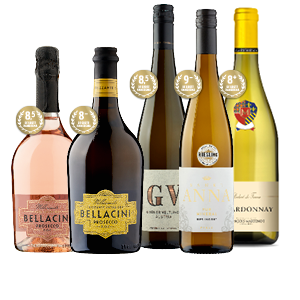 Bellaccini Prosecco Frizzante Bio of Rosé Spumante, Francois Martenot Chardonnay, Winzer Krems Grüner Veltliner of Sankt Anna Riesling