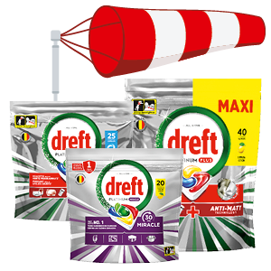 Alle Dreft Platinum Plus of Miracle vaatwastabletten