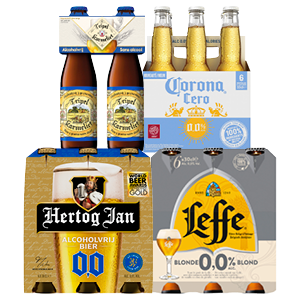 Alcoholvrije bieren van Hertog Jan, Leffe, Corona of Tripel Karmeliet
