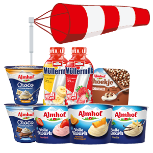 Alle Almhof portieverpakkingen of kwark of Müllermilk