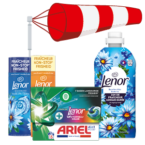 Ariel vloeibaar+ of Pods+ of Lenor wasverzachter of geurparels