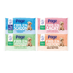 Page vochtig toiletpapier