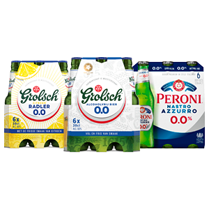 Alcoholvrije bieren van Grolsch of Peroni