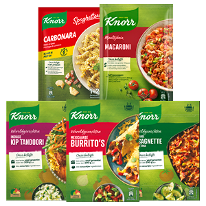Alle Knorr wereldgerechten, maaltijdmixen, spaghetteria's of risotteria's