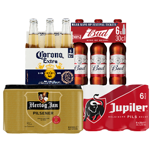 Pils van Hertog Jan, Jupiler, Bud of Corona