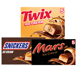 Alle Mars, Snickers of Twix ijs