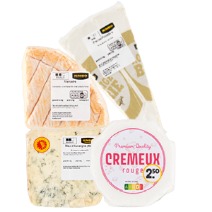 Jumbo Franse roombrie, bleu d'auvergne, marcaire of cremeux
