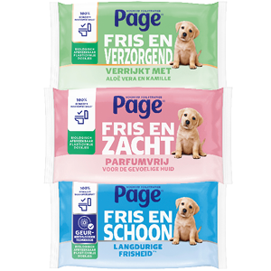 Page vochtig toiletpapier
