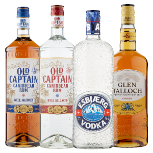 Glen talloch Whisky, Esbjaerg Vodka of Old Captain Rum