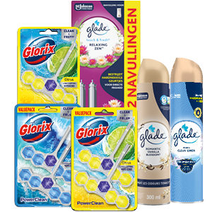 Alle Glorix toiletblokken of Glade