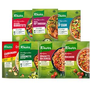 Alle Knorr wereldgerechten, maaltijdmixen, risotteria's of spaghetteria's