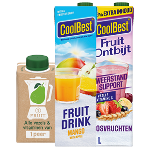 Coolbest fruitdrink, fruitontbijt of 1Fruit