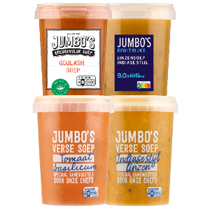 Jumbo's verse of goed gevulde soepen