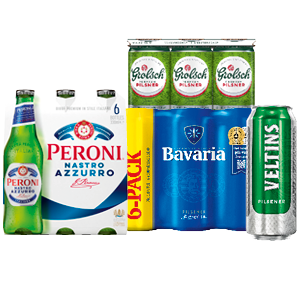 Pils van Grolsch, Peroni, Bavaria of Veltins