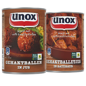 Alle Unox gehaktballetjes in saus