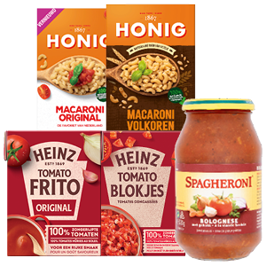 Alle Honig pasta of Heinz of Spagheroni tomatenproducten