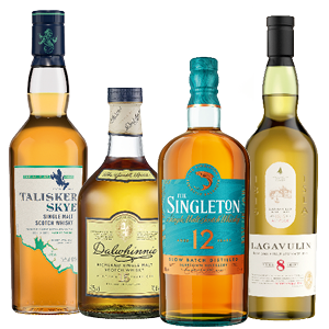 Talisker, Singleton, Dalwhinnie, Laugavulin of Cardhu malt whisky