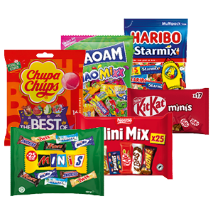 Alle A-merk chocolade of snoep uitdeelzakken