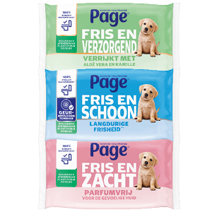 Page vochtig toiletpapier