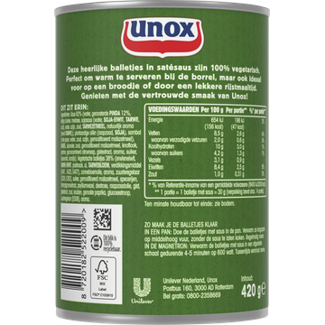 Unox Snackballetjes Sate 420 g