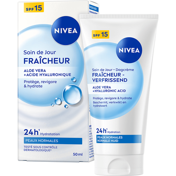 Nivea Dagcrème Verfrissend Aloe Vera Hyaluronic Acid SPF15 50 ML