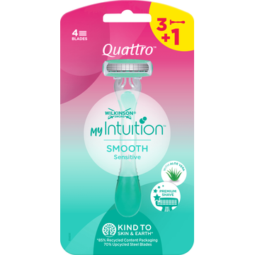 Wilkinson Sword My Intuition Quattro Smooth Sensitive 4 Stuks