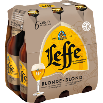 Leffe Blond Belgisch Abdijbier Flessen 6 x 30 cl